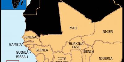 Карта Сенегала мапи Западној Африци