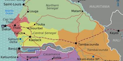Карта Сенегала политичких